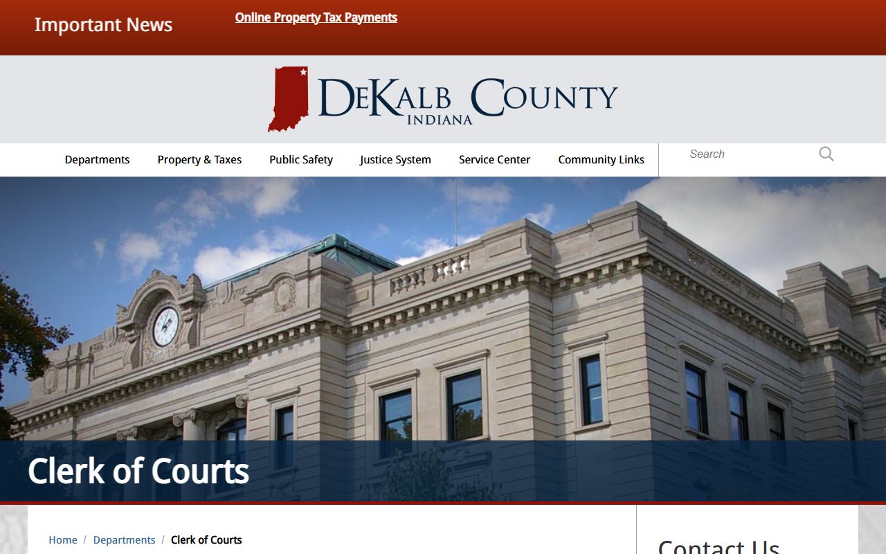 DeKalb County Clerk of Courts records page