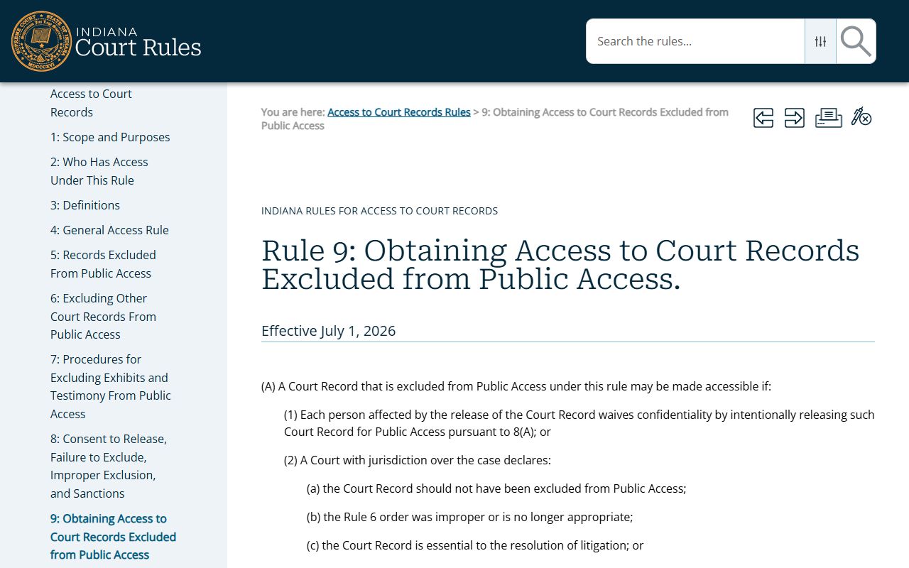 DeKalb County court records Rule 9 access process