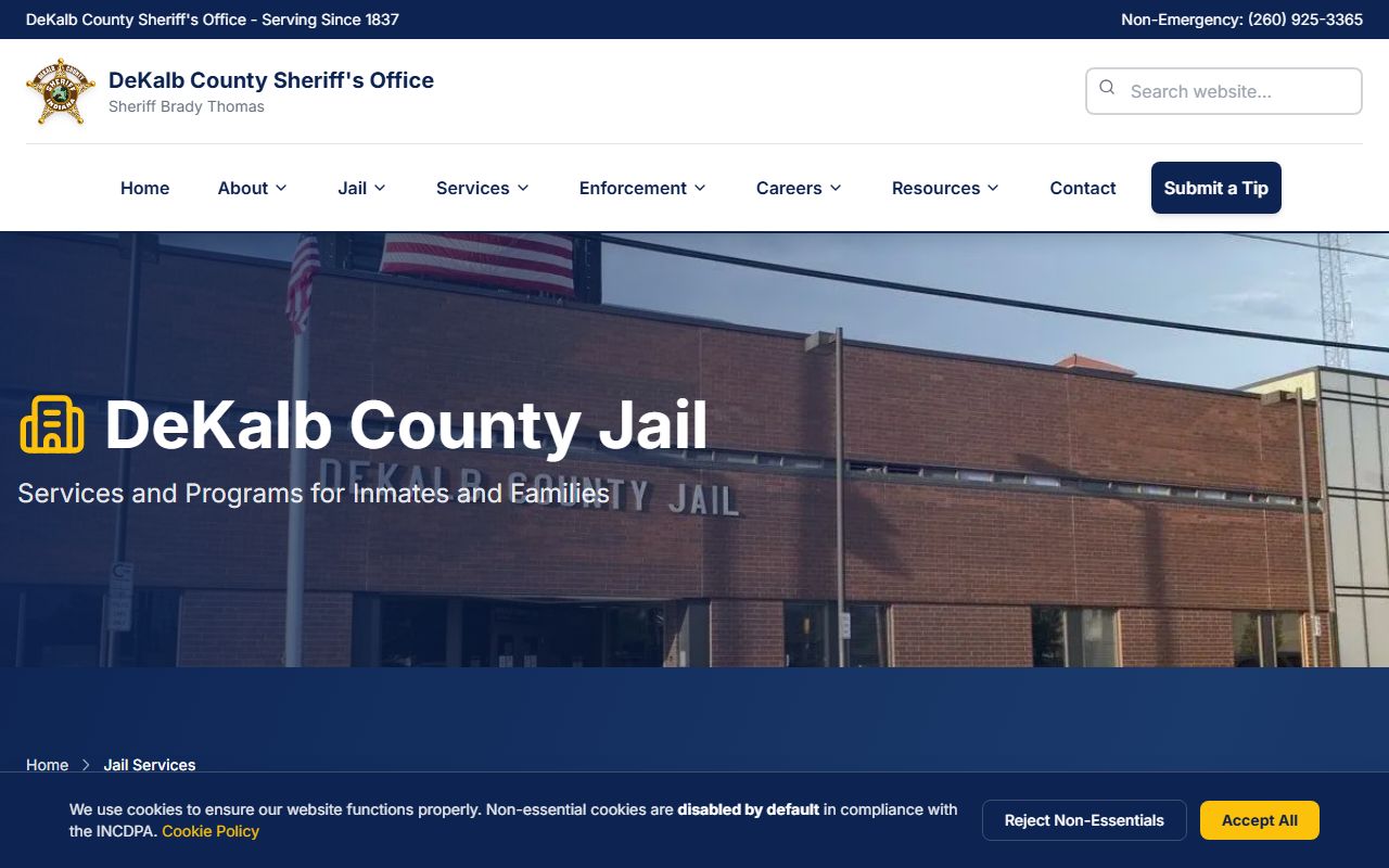DeKalb County inmate records jail information page