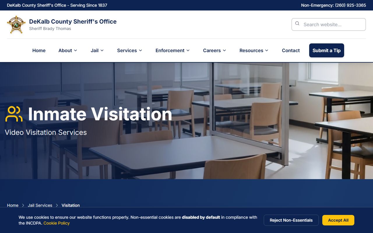 DeKalb County inmate records jail visitation schedule and rules