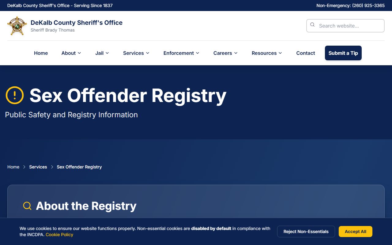 DeKalb County inmate records sheriff sex offender registry page