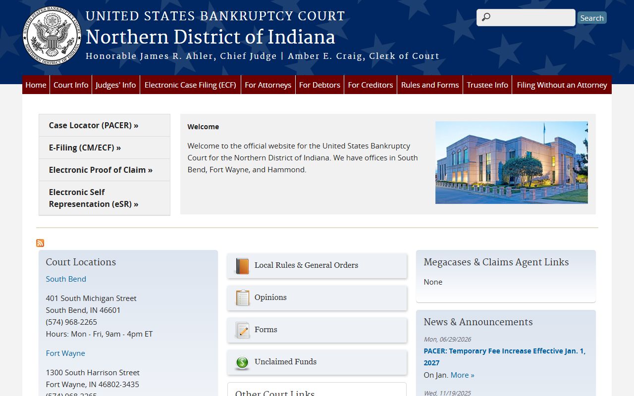 DeKalb County probate records Northern District of Indiana Bankruptcy Court